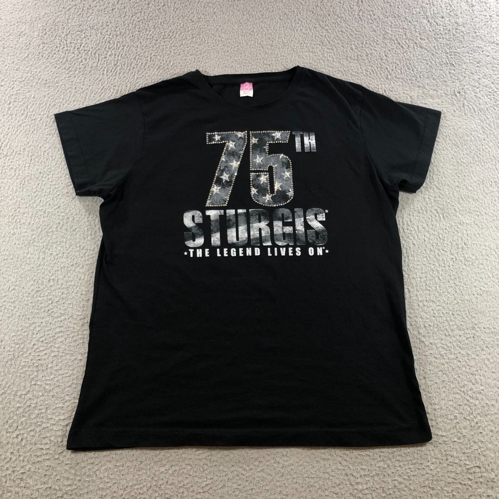 sturgis 75 th t shirt womens XL black south dakota motorcycles